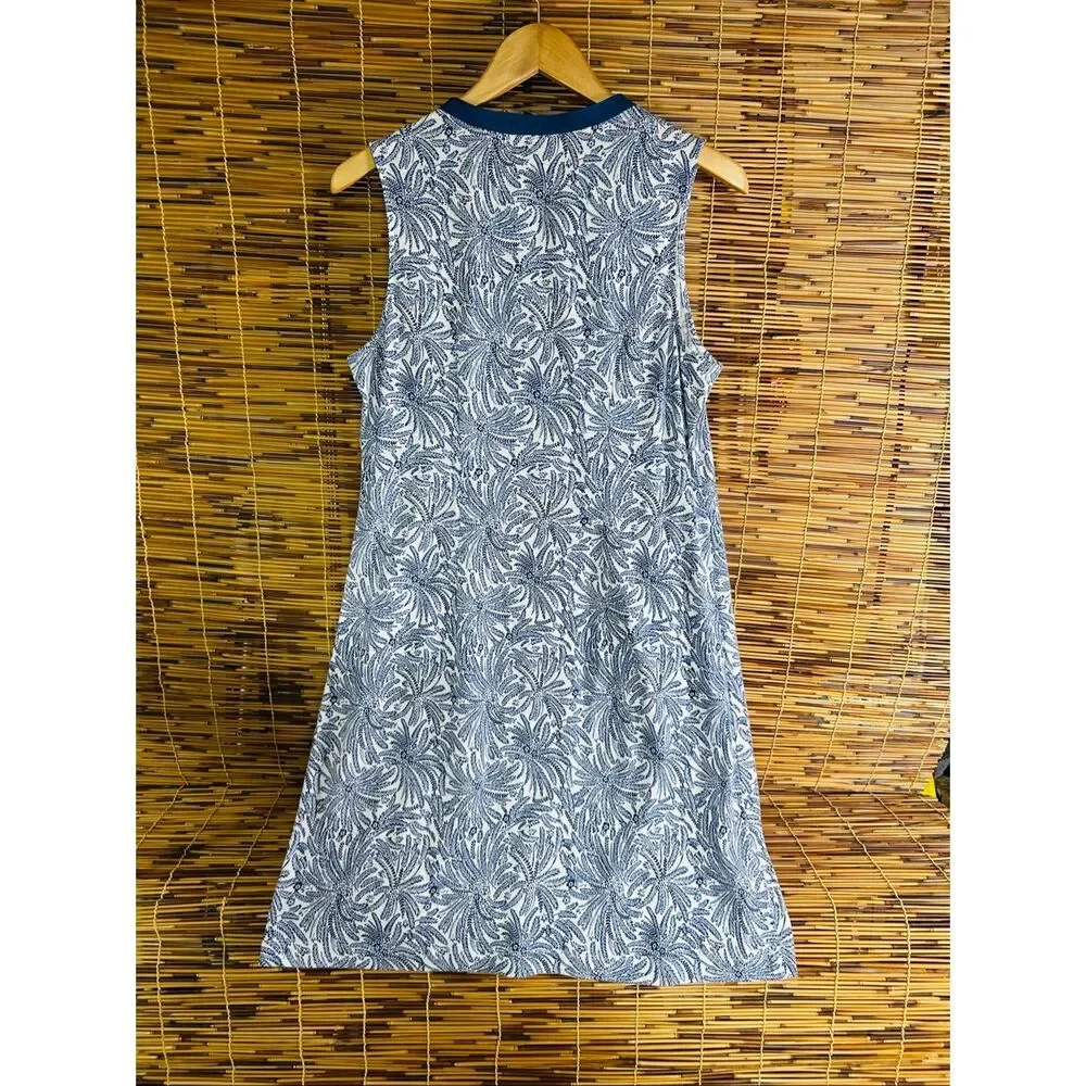 Tommy Bahama Medium Swing Summer Tank Dress Floral Hawaiian Blue - Picture 5 of 6